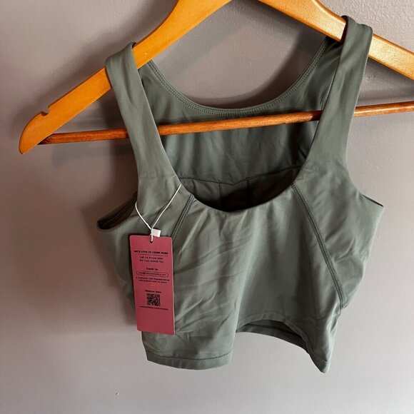 Crop High Neck Tank Top Green Size XS NWT Workout Athletic Sporty - Picture 4 of 7